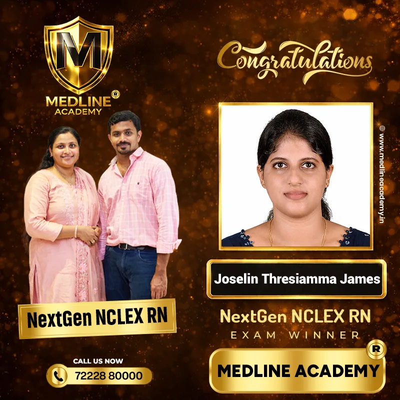 NextGen NCLEX RN success story Joselin Thresiamma James Medline Academy Kerala