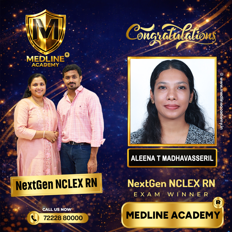 Aleena T Madhavasseril NCLEX-RN success story from Medline Academy – trained under Ainstin S Dennis and Tincy Mathew, leading NCLEX coaching centre in Kerala”