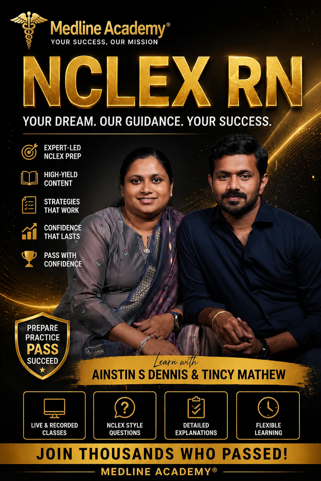Best NCLEX RN Classes in Kerala at Medline Academy featuring system-based training, adaptive mock exams, and 1 to 1 mentorship for first attempt success