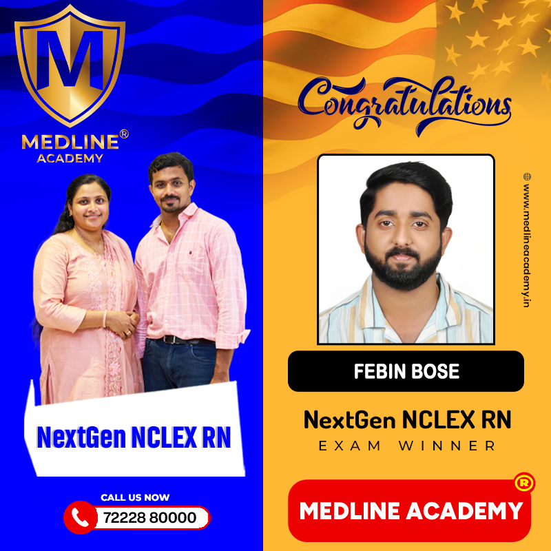 NCLEX-RN success story from Medline Academy – trained under Ainstin S Dennis and Tincy Mathew, leading NCLEX coaching centre in Kerala”