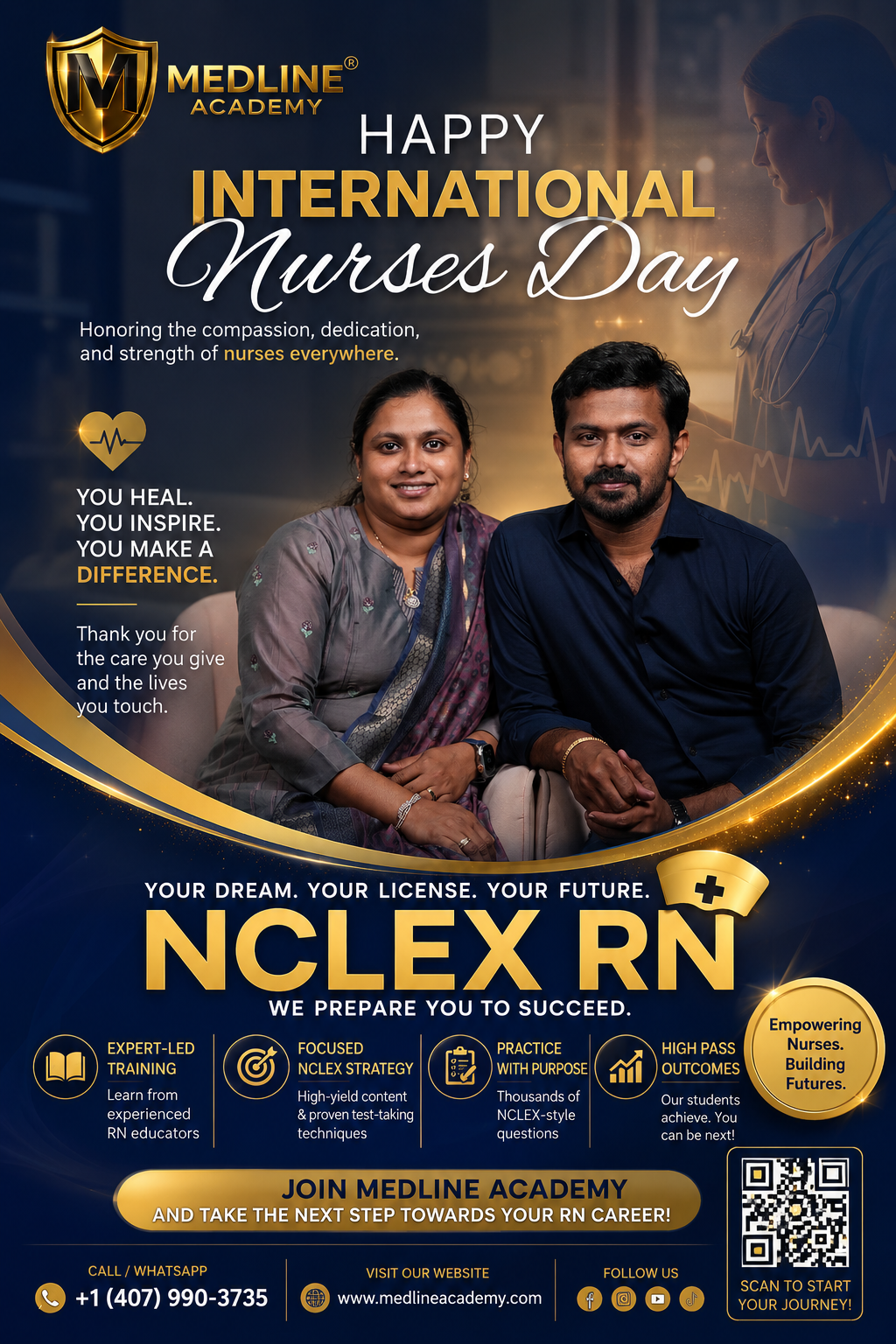 Medline Academy NCLEX-RN Coaching Kerala 2026 with Ainstin S Dennis and Tincy Mathew teaching NextGen NCLEX clinical judgment training for USA Canada and Australia nurses