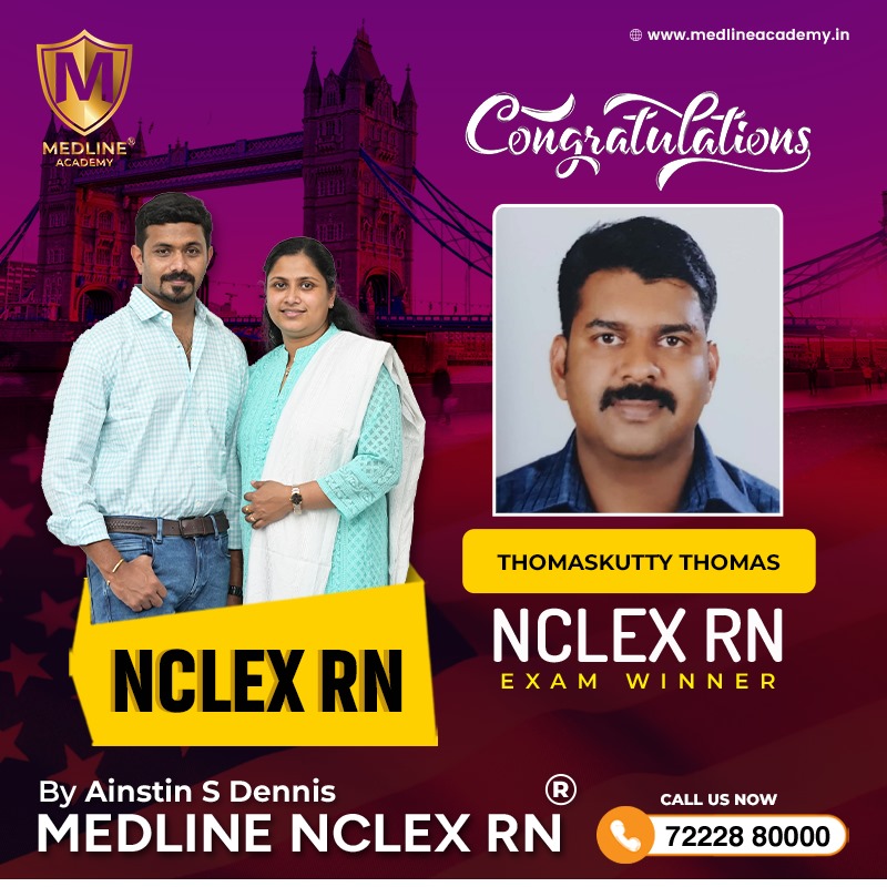 NCLEX-RN success story from Medline Academy – trained under Ainstin S Dennis and Tincy Mathew, leading NCLEX coaching centre in Kerala”