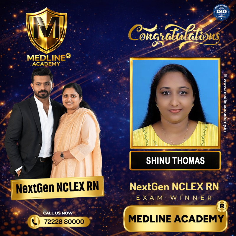 “Shinun Thomas NCLEX-RN success story from Medline Academy – trained under Ainstin S Dennis and Tincy Mathew, leading NCLEX coaching centre in Kerala”