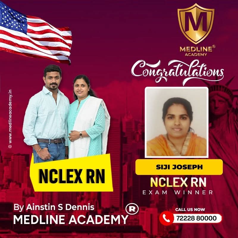 Medline Academy® proudly celebrates another successful NCLEX-RN result, adding to the growing number of Kerala nurses achieving their dream of becoming internationally licensed Registered Nurses.
