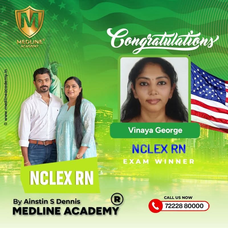 3. NCLEX RN success story from Kerala. Medline Academy delivers best coaching with Malayalam support, NGN 2026 updates, and expert trainers.