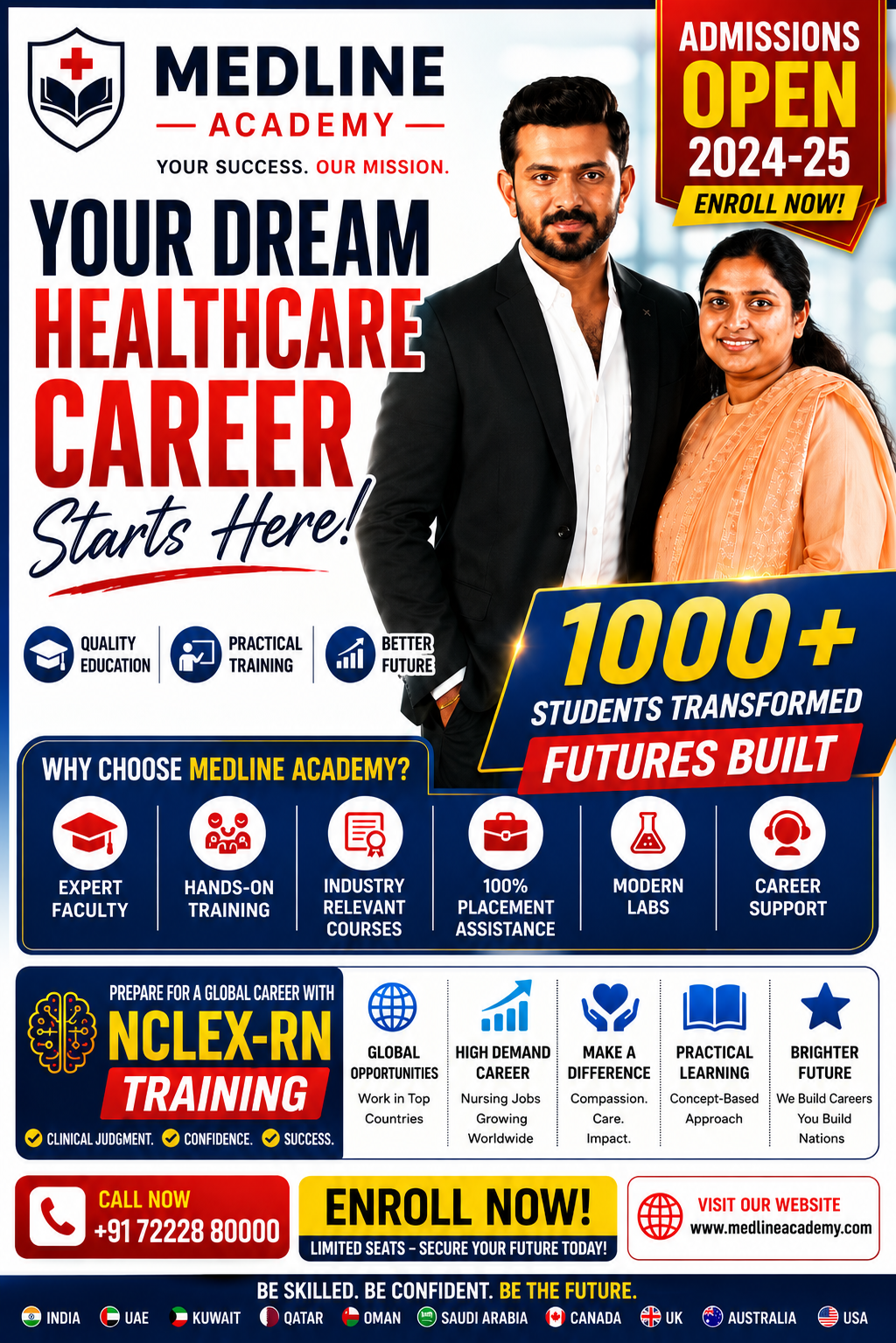 Registered nurse providing patient care in a hospital setting, representing the global nursing shortage, patient safety, clinical judgment, nursing education, NCLEX-RN preparation, healthcare leadership, and international nursing workforce development."