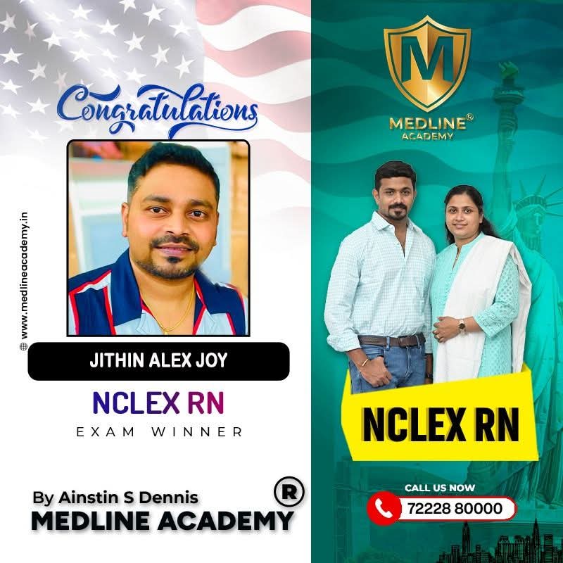 Jithin Alex Joy NCLEX-RN success story 2026 from Medline Academy
