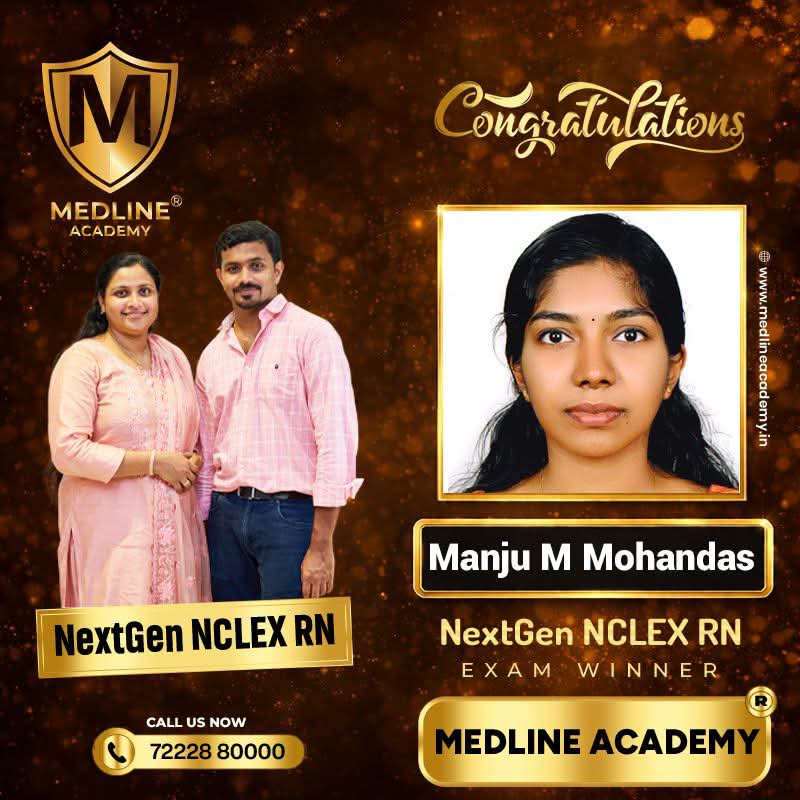 Manju M Mohandas NCLEX-RN Result 2026 Medline Academy Thiruvalla