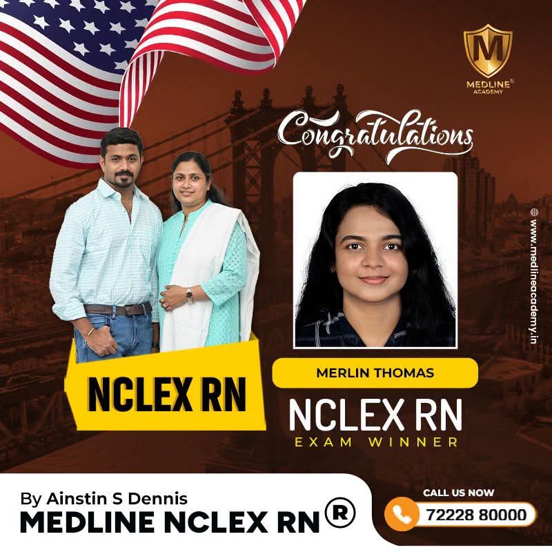 Merlin Thomas NCLEX-RN Result 2026 Medline Academy Thiruvalla