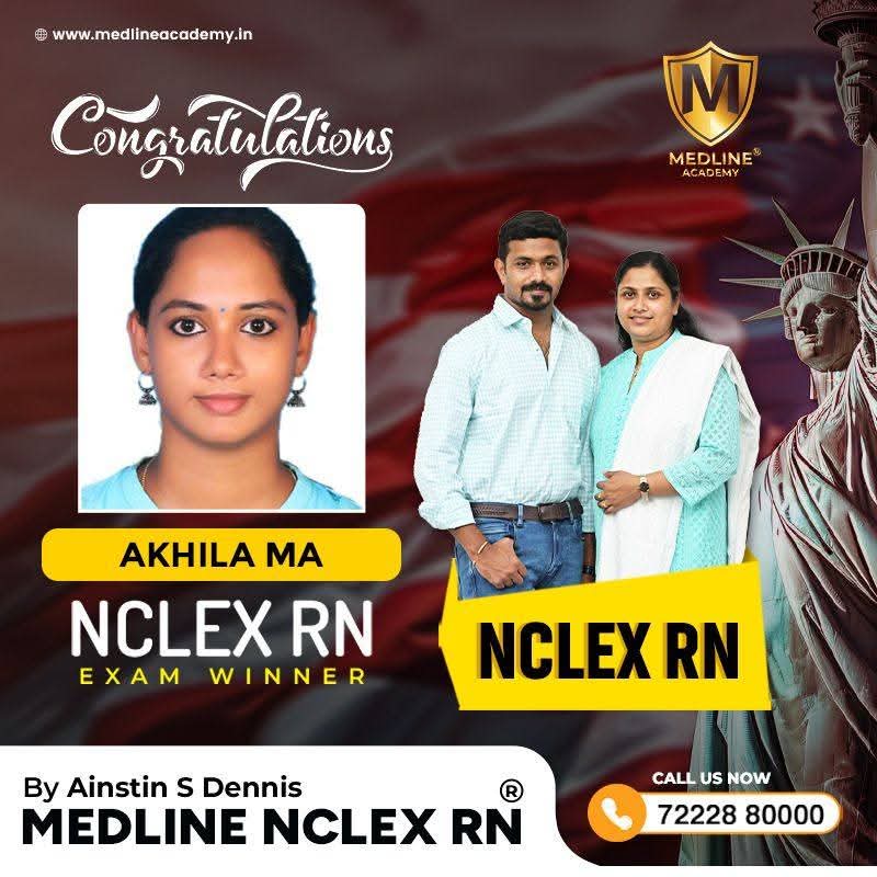 AKHILA M A NCLEX-RN Result 2026 Medline Academy Thiruvalla kerala