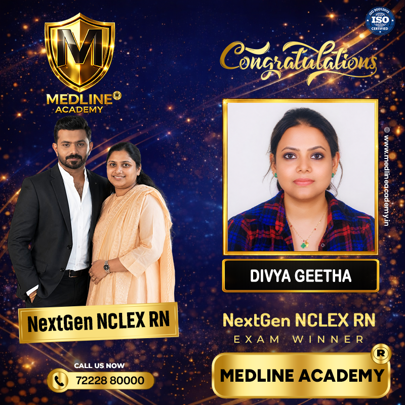 DIVYA GEETHA NCLEX-RN Result 2026 Medline Academy Thiruvalla kerala