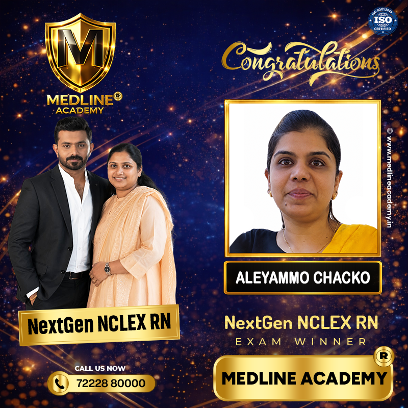 ALEYAMMA CHACKO NCLEX-RN Result 2026 Medline Academy Thiruvalla kerala