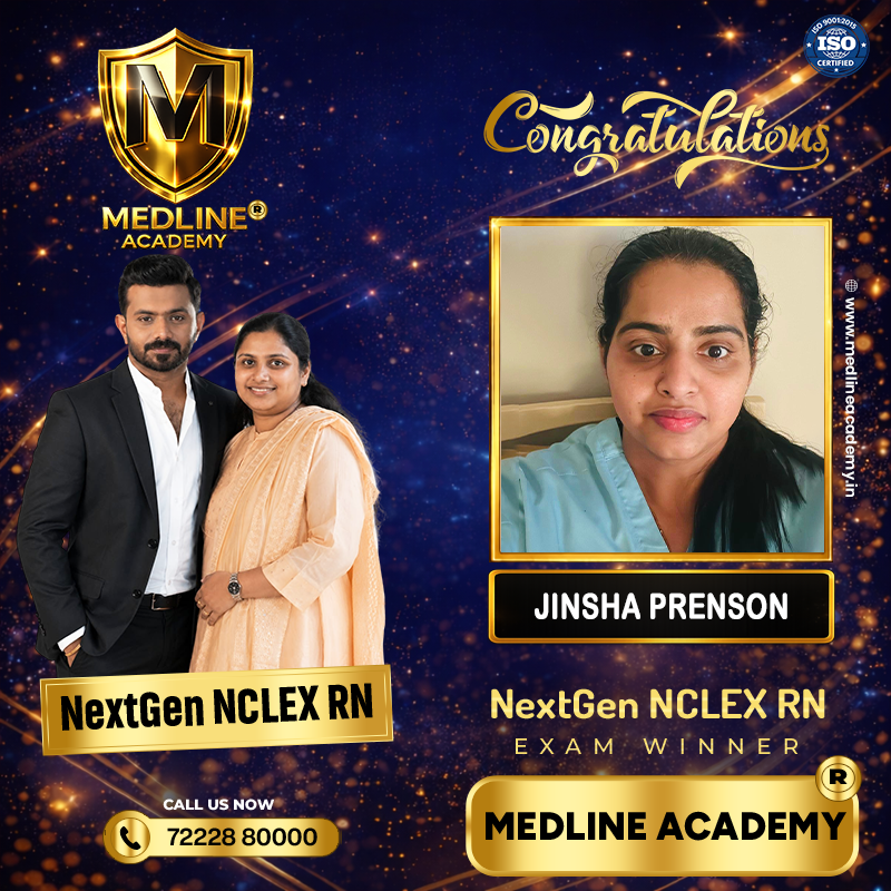 JINSHA PRENSON NCLEX-RN Result 2026 Medline Academy Thiruvalla kerala