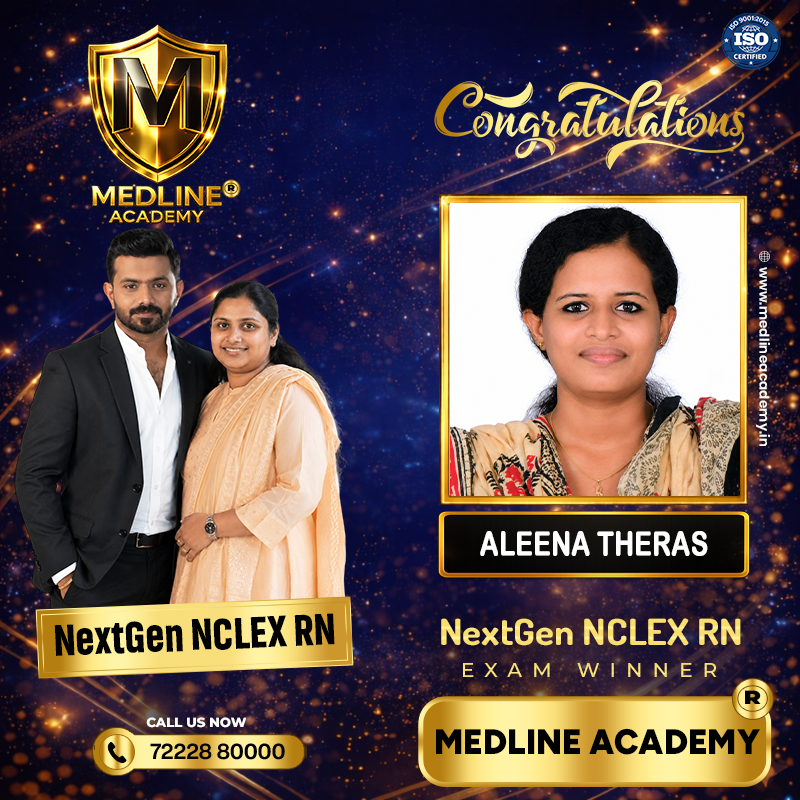 Aleena Theras NCLEX-RN Result 2026 Medline Academy Thiruvalla kerala