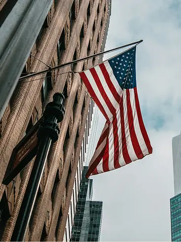 United States flag representing NCLEX-RN nursing career opportunities