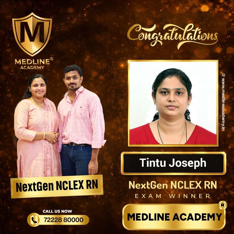 Tintu Joseph NCLEX-RN Result 2026 Medline Academy Thiruvalla kerala