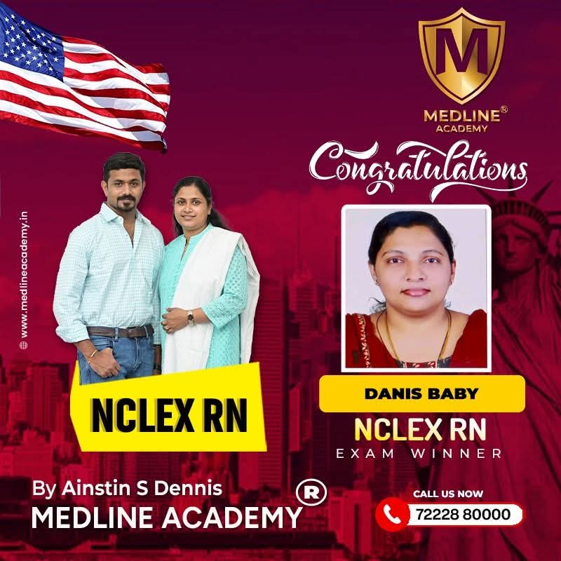 DANIS BABY NCLEX-RN Result 2026 Medline Academy Thiruvalla kerala