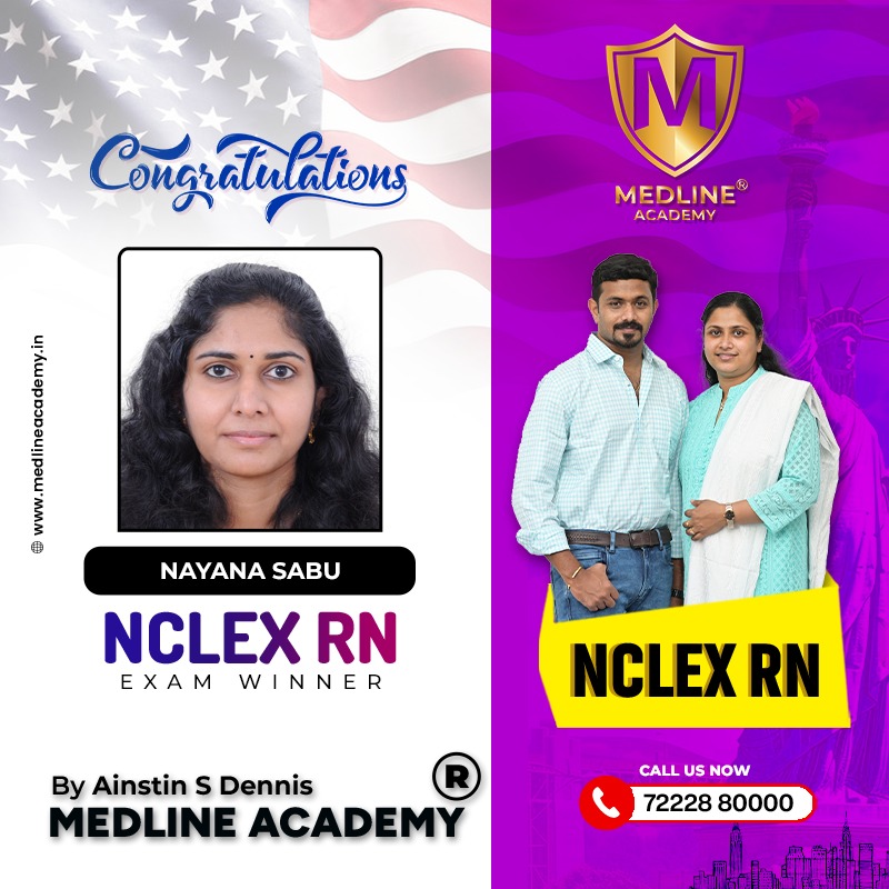 NAYANA SABU NCLEX-RN Result 2026 Medline Academy Thiruvalla kerala