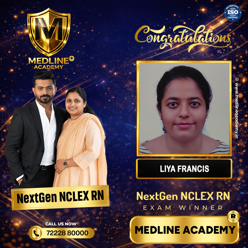 LIYA FRANCIS NCLEX-RN Result 2026 Medline Academy Thiruvalla kerala
