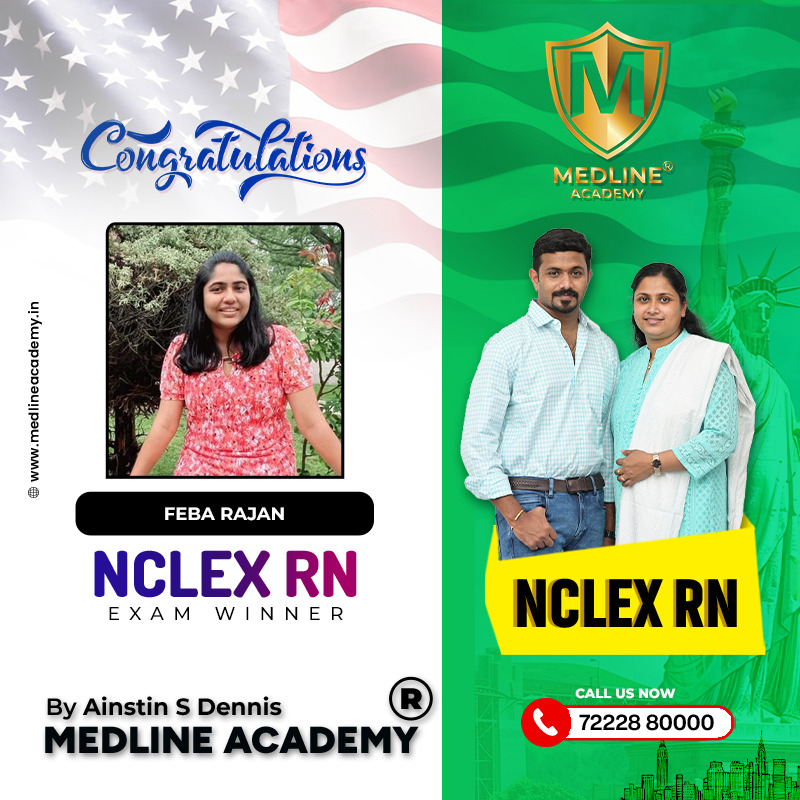 FEBA RAJAN NCLEX-RN Result 2026 Medline Academy Thiruvalla kerala