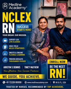 NCLEX-RN pharmacology study guide for Indian nurses with Medline Academy Malayalam and English live coaching.”