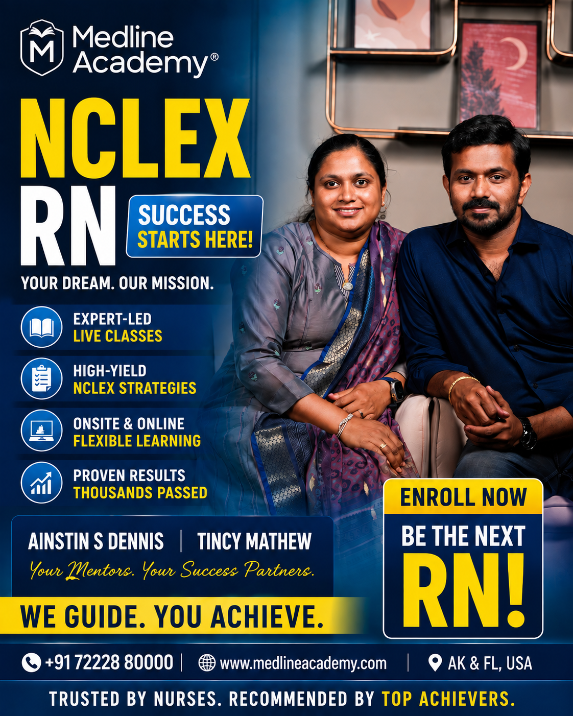 NCLEX-RN pharmacology study guide for Indian nurses with Medline Academy Malayalam and English live coaching.”